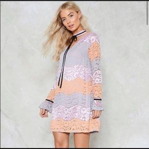 Nasty Gal Rainbow Lace Tunic Dress